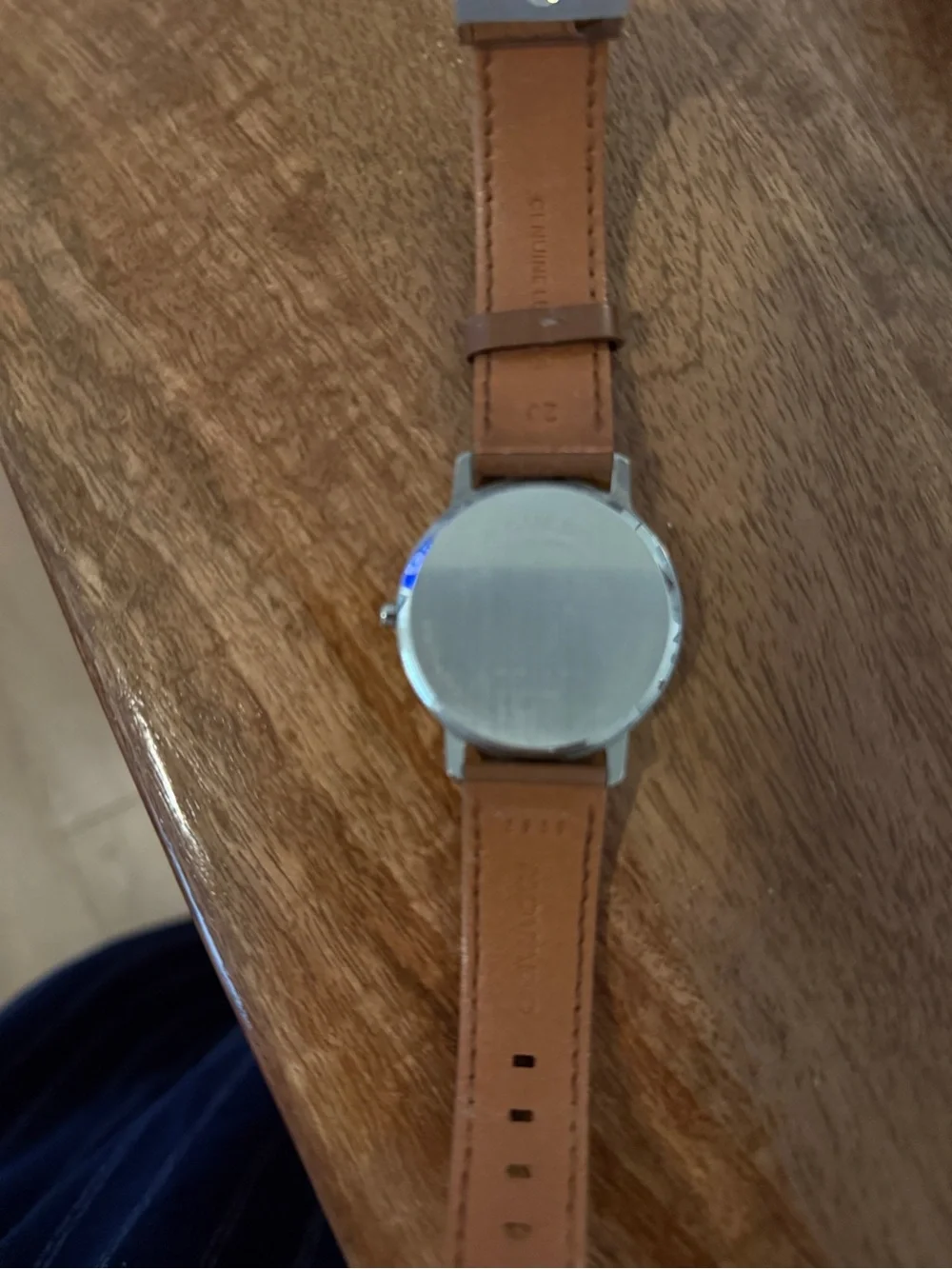 Movado Brown Leather Strap Smartwatch with White Dial